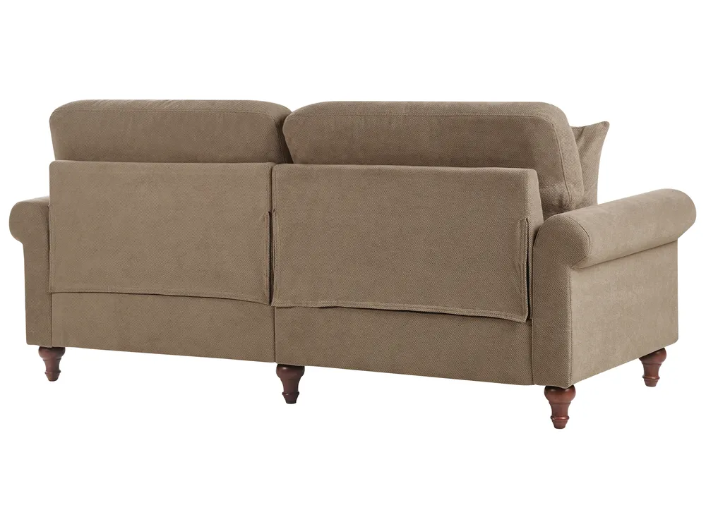 Sofa 3 Seater GINNERUP Fabric Brown_1035485