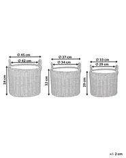 Blumenkorb 3er Set PENDULA 33/37/45 cm Polyrattan Naturfarben_897147