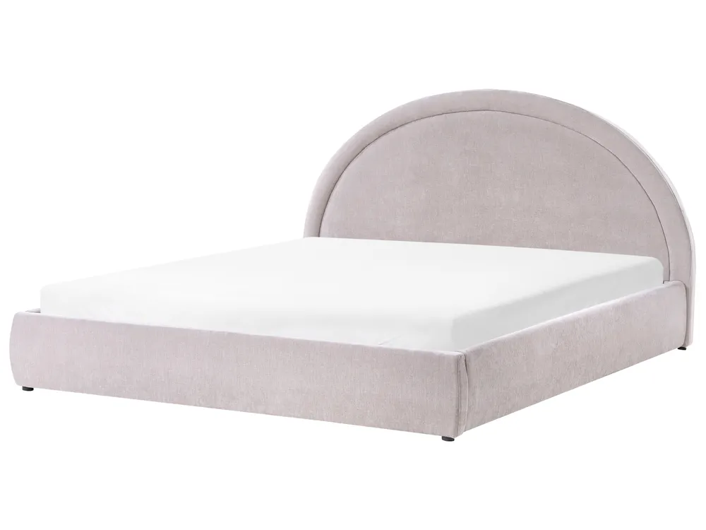 Bett mit Stauraum MOUZON Chenillegewebe Taupe 180 x 200 cm_1019550