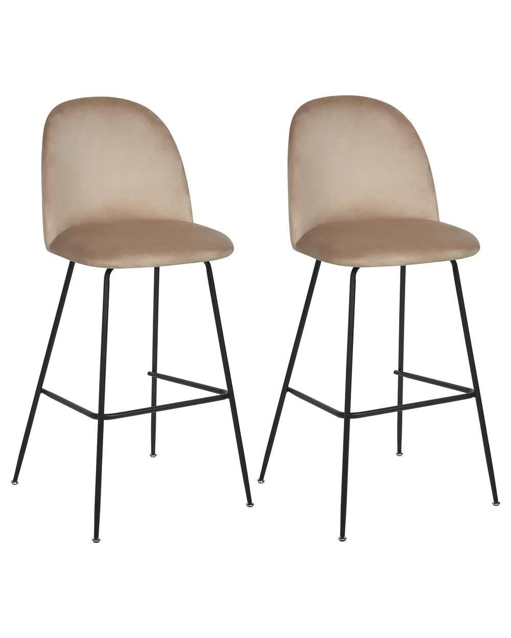 Set mit 2 Barstühlen ARCOLA Samtstoff Taupe