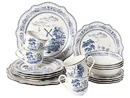 20-Piece Dinnerware Set BAY LEAF Porcelain White/Blue_1191693