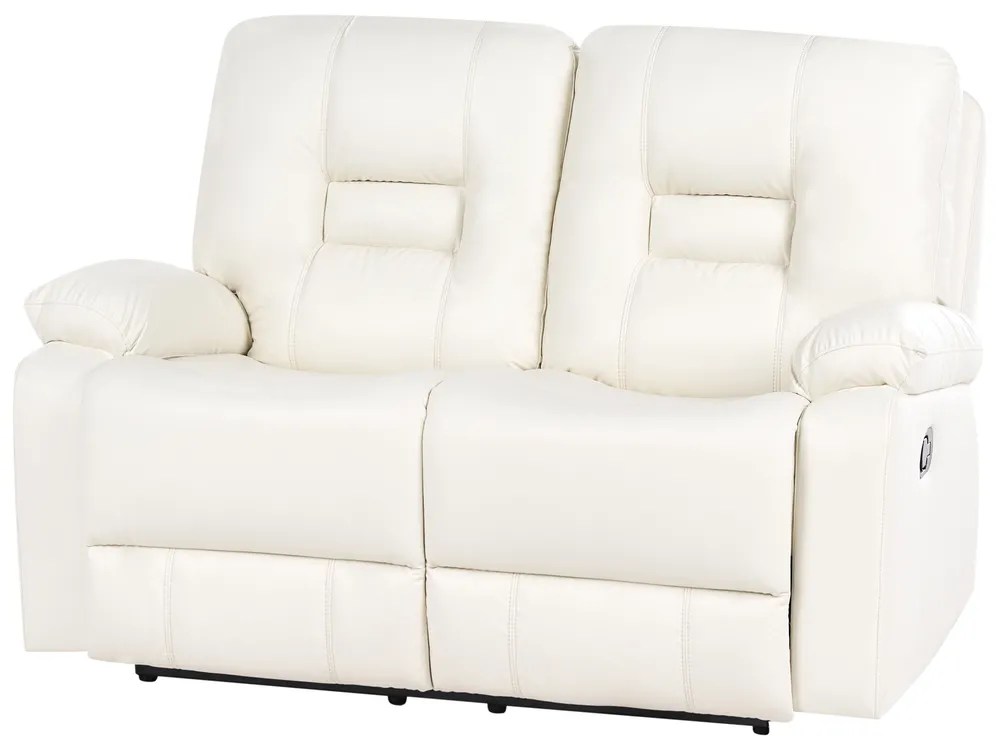 Sofa manuell verstellbar 2-Sitzer BERGEN Kunstleder Weiß_1066404
