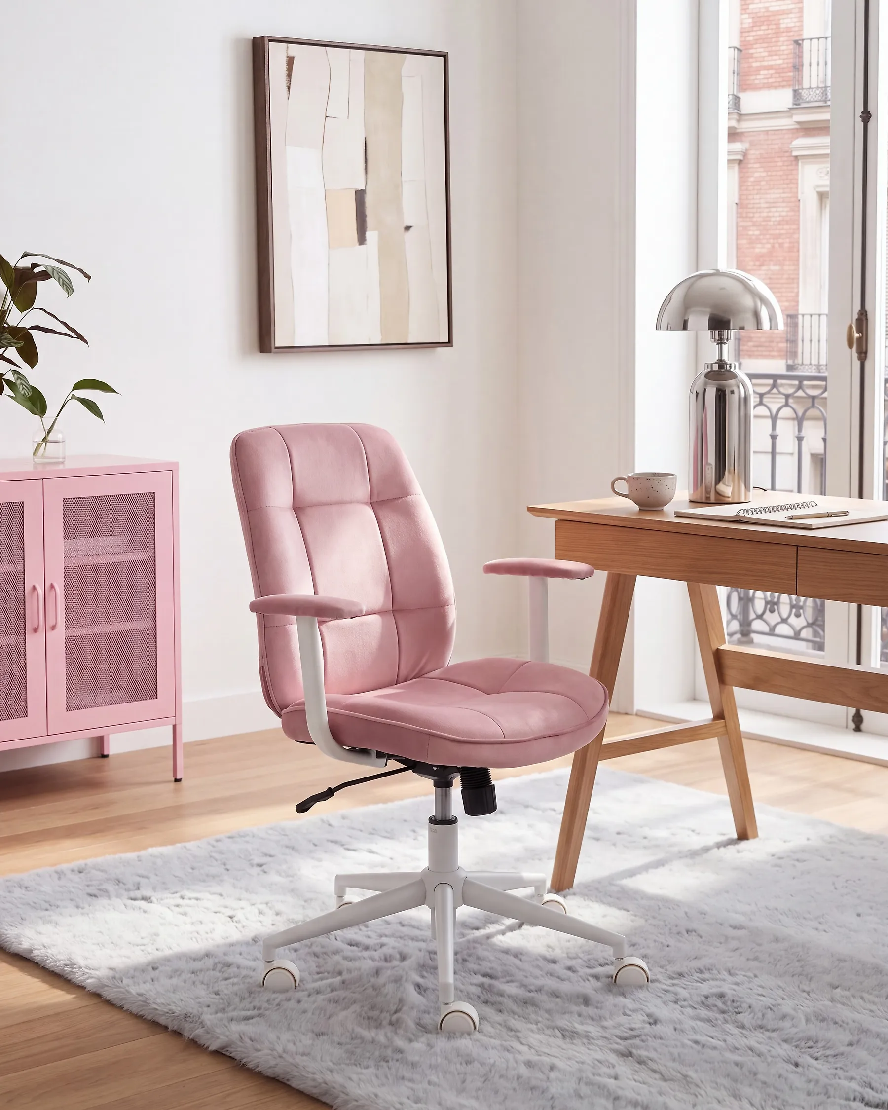 Office Chair CARLTON Velvet Pink_1136844