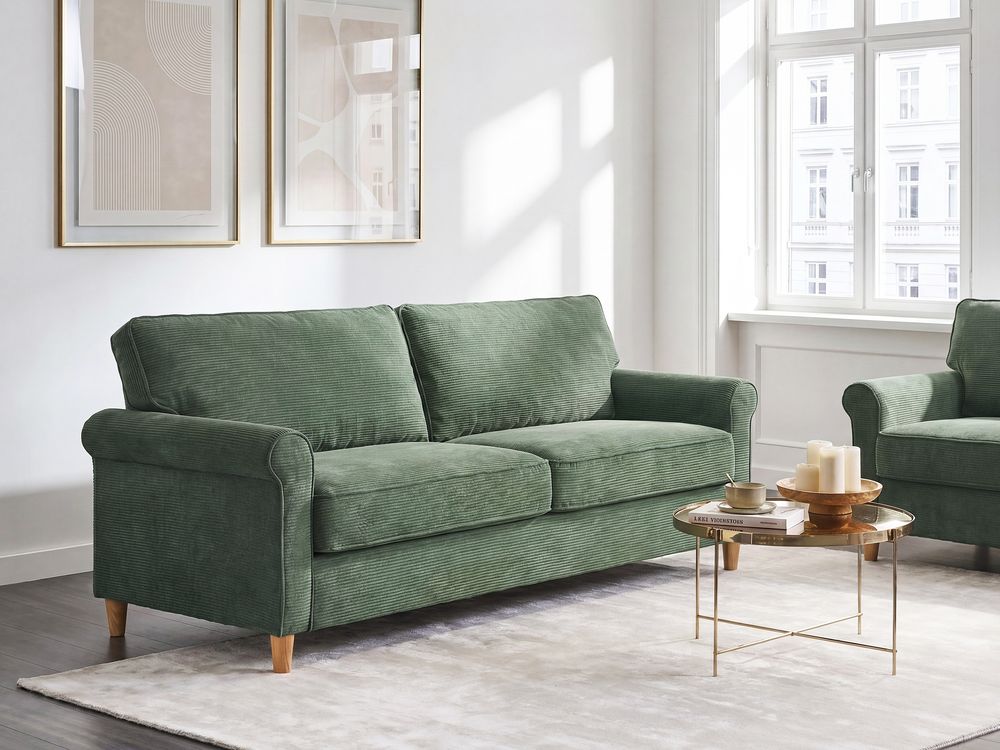 Sofa 3-Sitzer RONNEBY Cord Dunkelgrün