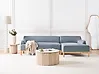 Ecksofa SOSJO Stoff Blau linksseitig