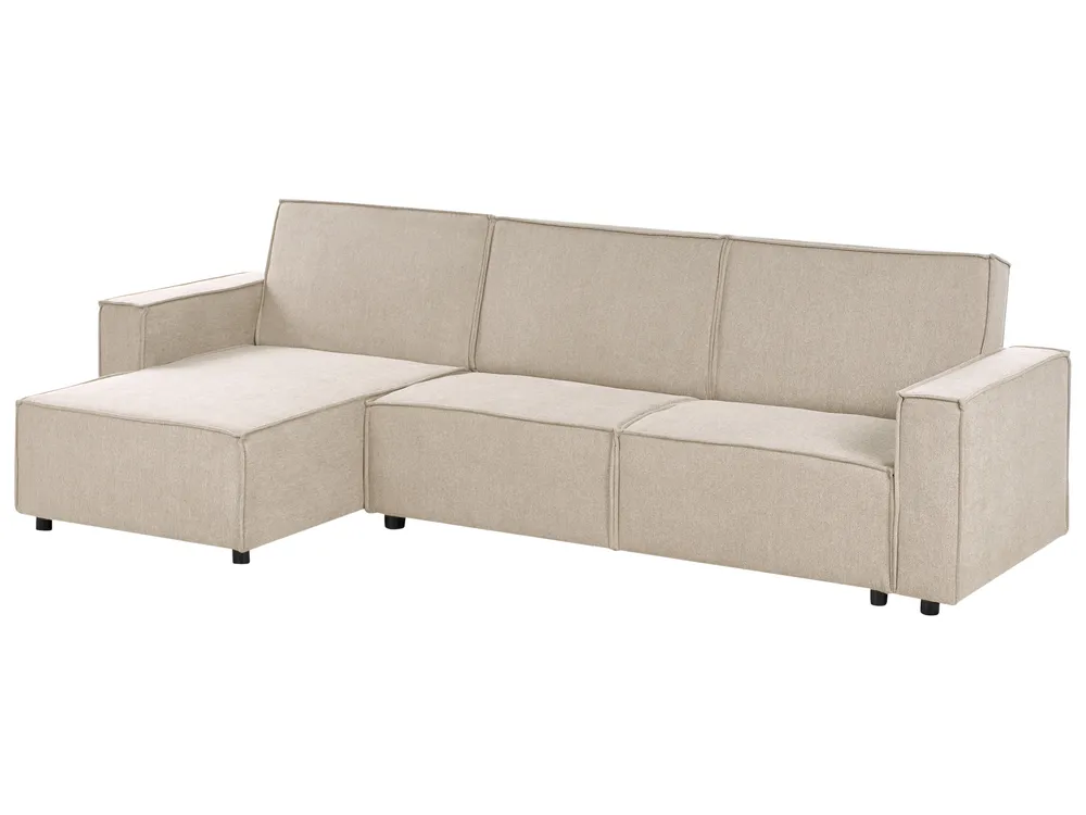 Eckschlafsofa 3-Sitzer ROMEDAL II Stoff Beige rechtsseitig_971610