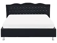Bett mit Lattenrost Kunstleder METZ 160 x 200 cm Schwarz_1173784