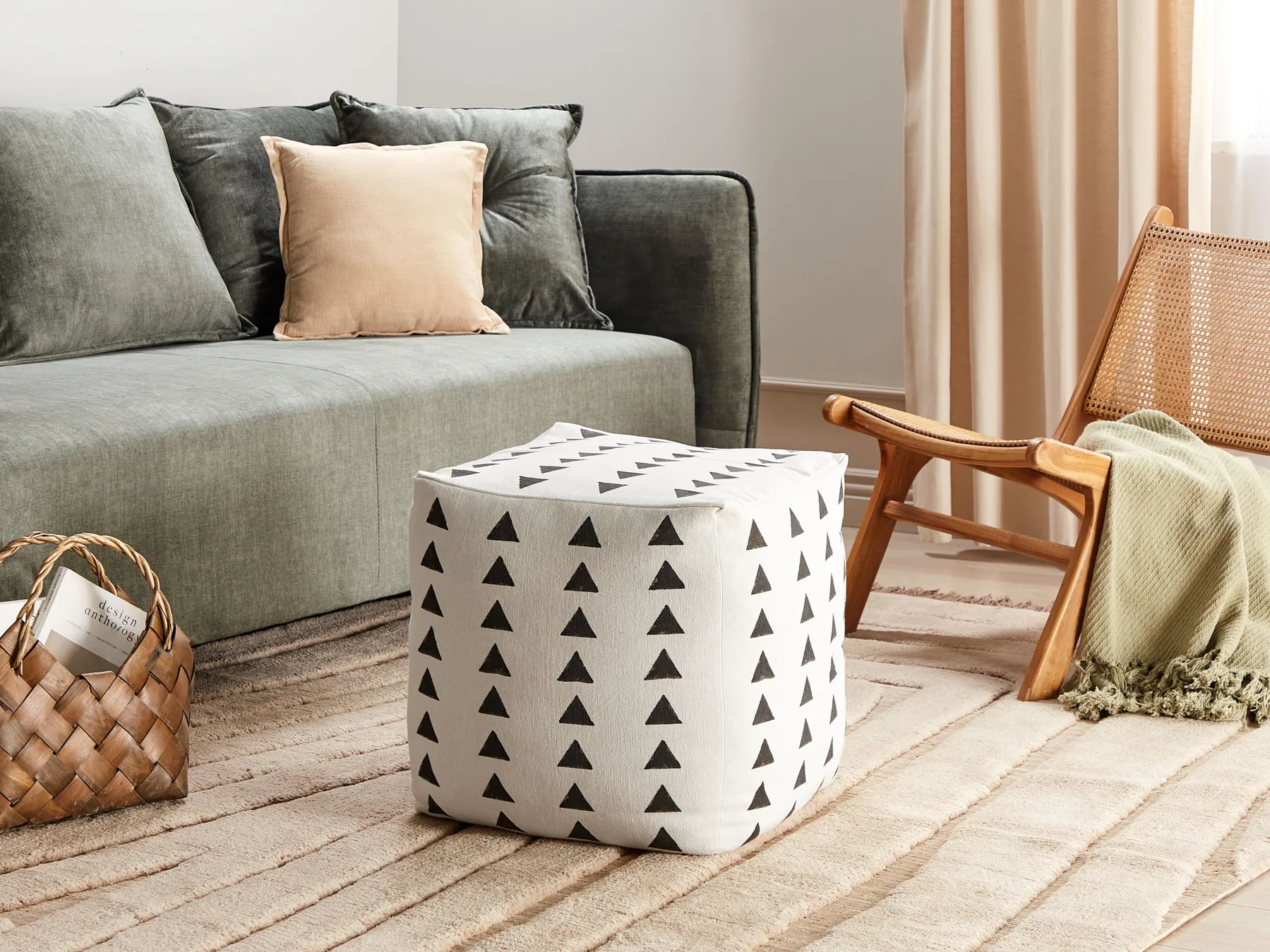 Pouf TARODI Baumwolle Cremeweiß_903853