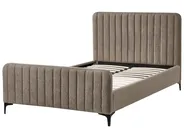 Bett mit Lattenrost Bouclé LUNAN 120 x 200 cm Taupe_1025554