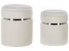 Pouf mit Stauraum 2er Set CAMDENTON Samtstoff Cremeweiß
