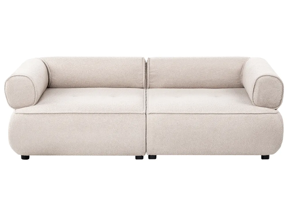 Sofa 3-Sitzer SALLA mit Ottomane Bouclé Beige_1058121