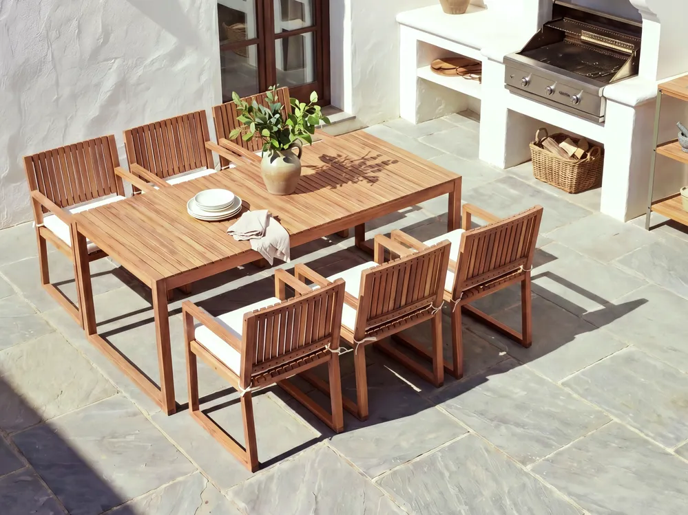 Gartenstuhlkissen 2er Set SASSARI PREMIUM 46 x 46 cm Cremeweiß_1075590