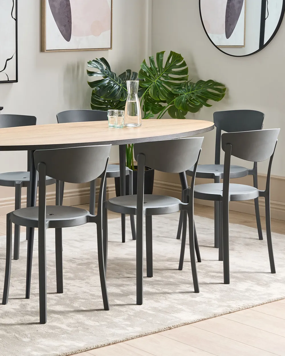 Set of 8 Dining Chairs VIESTE Dark Grey_861702