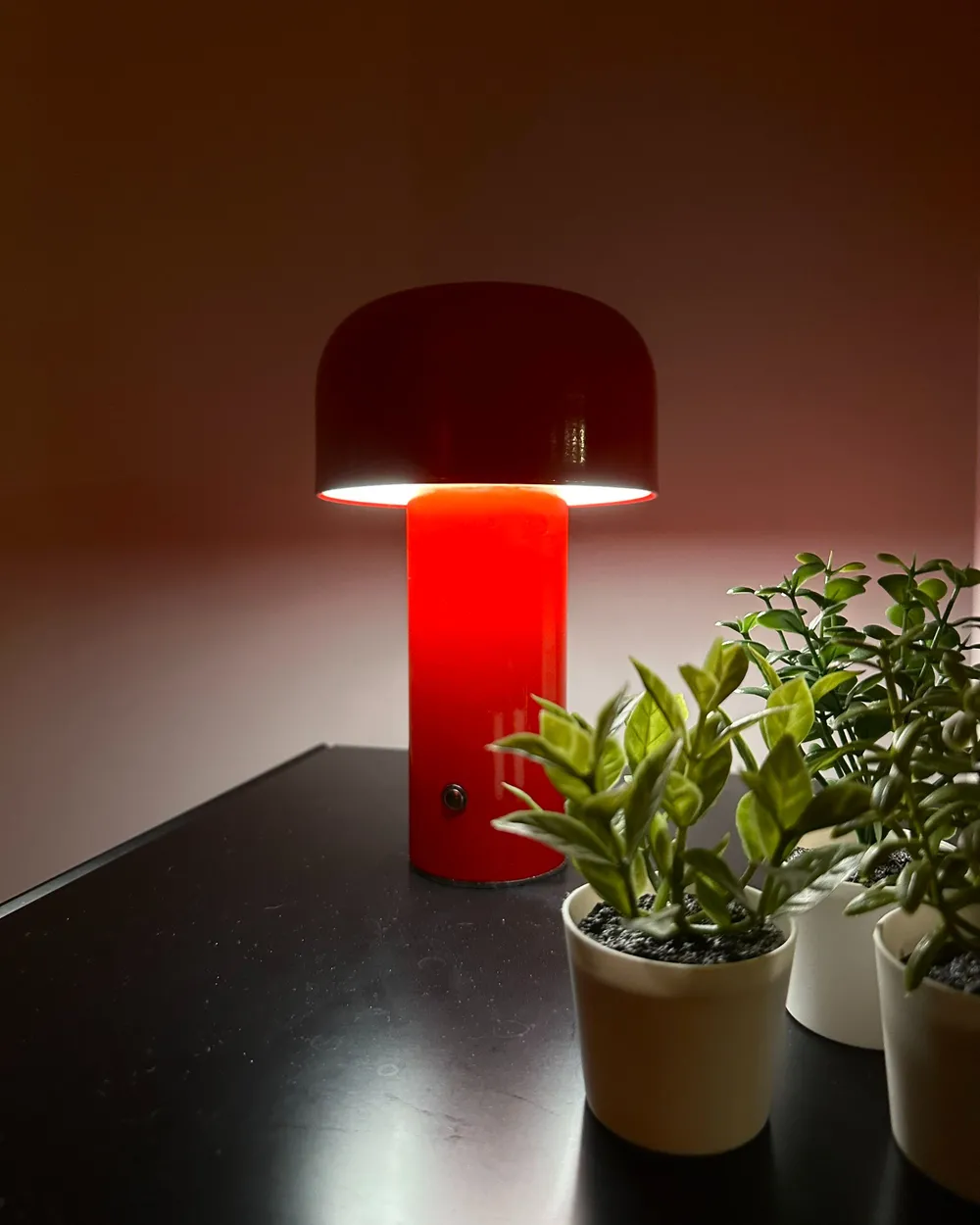 Kabellose LED Tischlampe BESOS mit Dimmer Metall Rot_976454