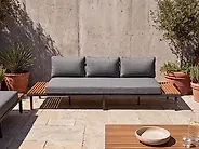 Garden Sofa 3 Seater FIVIZZANO Acacia Wood Dark Grey_1159322