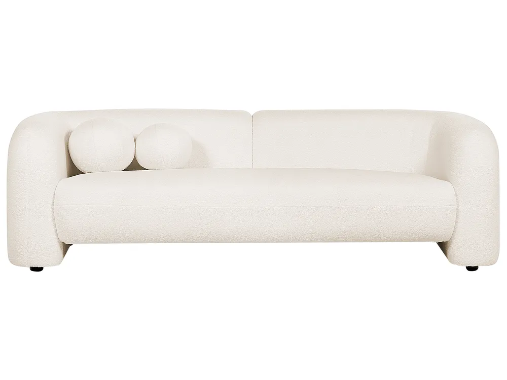 Sofa 3-Sitzer LEIREN Bouclé Weiß_886880