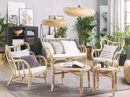 Lounge Set mit Tisch 4-Sitzer BRINDISI Rattan Naturfarben_796580