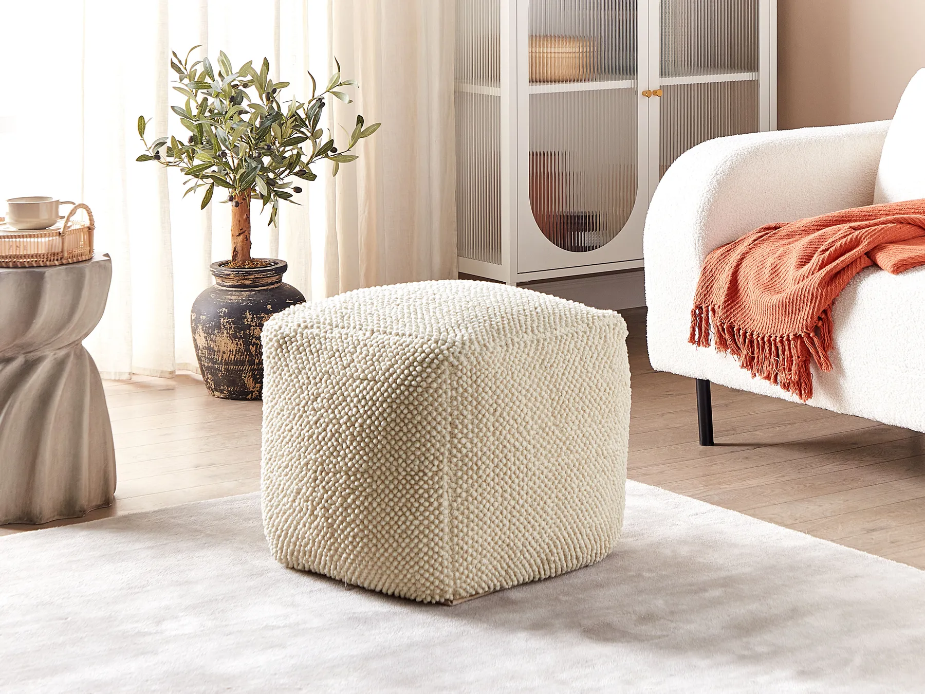 Pouf JOARA Baumwolle Beige_880094
