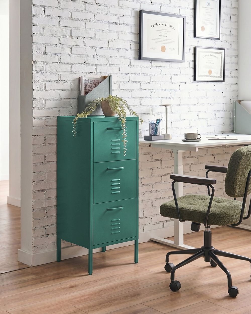 Büroschrank WOSTOK Metall Dunkelgrün