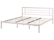 Bett mit Lattenrost Metall CUSSET 180 x 200 cm Hellbeige_1162104