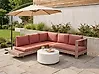 Garten Ecksofa 5-Sitzer MARETTIMO zertifiziertes Akazienholz Rot linksseitig
