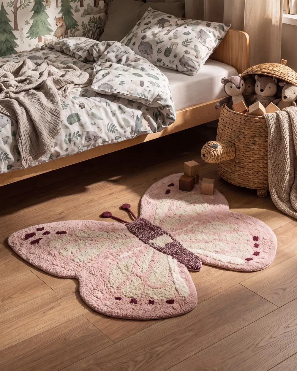 Kinderteppich GRAYLING Rosa 90 x 120 cm Baumwolle
