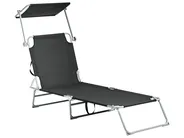 Sonnenliege FOLIGNO mit Relaxfunktion Metall Schwarz_995189