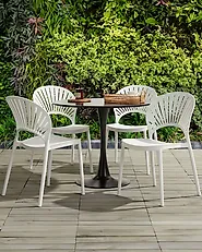 Gartenstuhl 4er Set OSTIA Weiß_1184740