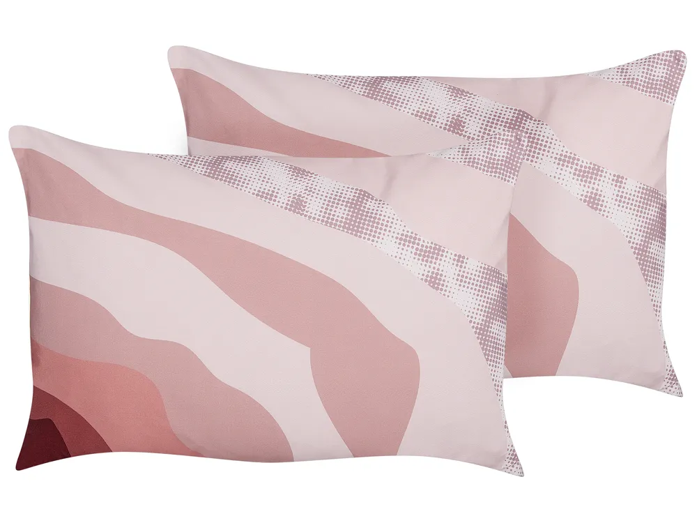 Gartenkissen 2er Set CAMPEI Abstraktes Muster 40 x 60 cm Rosa