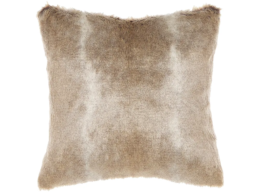 Dekokissen 2er Set HORDEUM 45 x 45 cm Webpelz Hellbraun Ohne Muster_822145