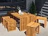 Gartenmöbel Set mit Bänken und Hockern 6-Sitzer BELLANO Akazienholz Braun