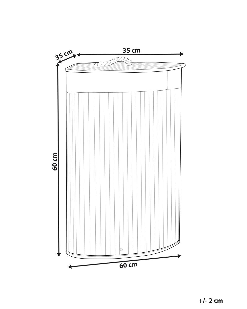 Laundry Basket MATARA Bamboo Light Grey 57 L_849558