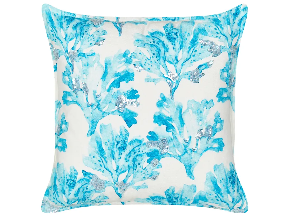 Dekokissen ROCKWEED 45 x 45 cm Baumwolle Weiß Blumenmuster