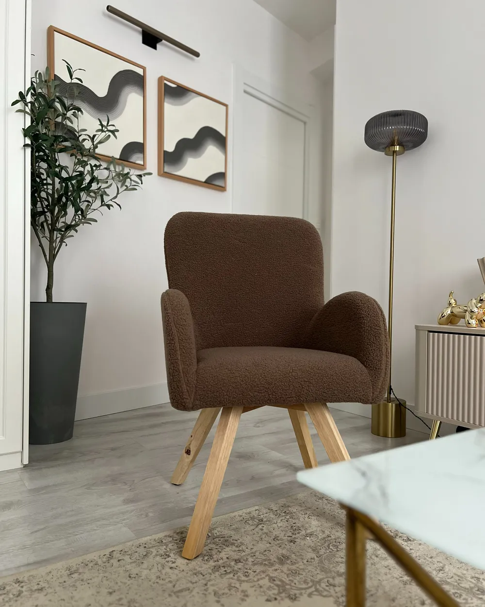 Sessel BJARN Bouclé Braun