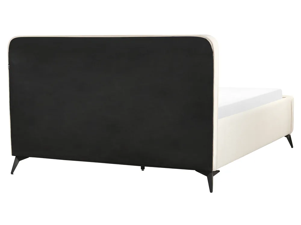 Bed Corduroy VALOGNES 160 x 200 cm (EU King Size) Light Beige_876570