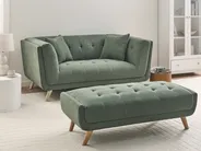 Sofa 2-Sitzer HABO mit Ottomane Stoff Grün_1076885