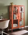 Vitrine mit Glastüren NASH 90 cm Metall Goldbraun