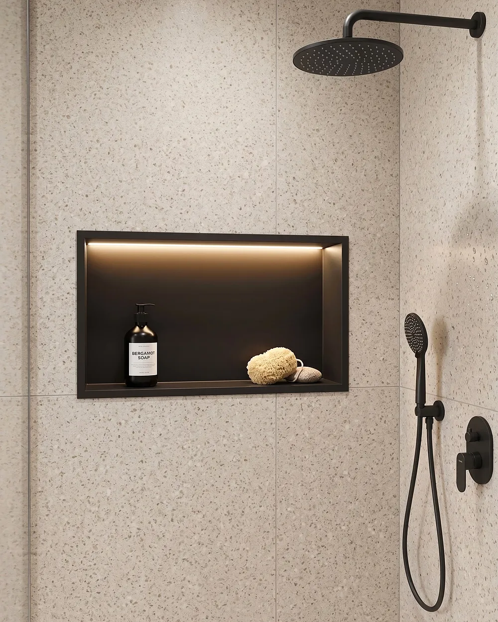 Niche de douche ITAIPU LED Métal Noir