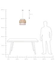 Pendant Lamp LUYANO Rattan Beige_891604