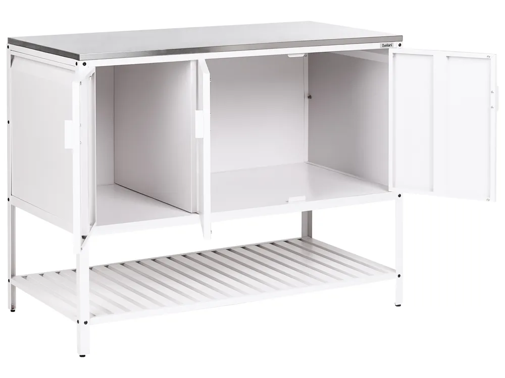 Outdoor-Küchenschrank MAENZA Weiß Metall_1044983