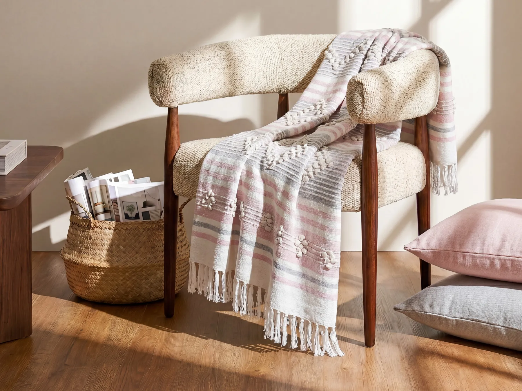 Blanket KAMAN Fabric 125 x 150 cm Pink_753111