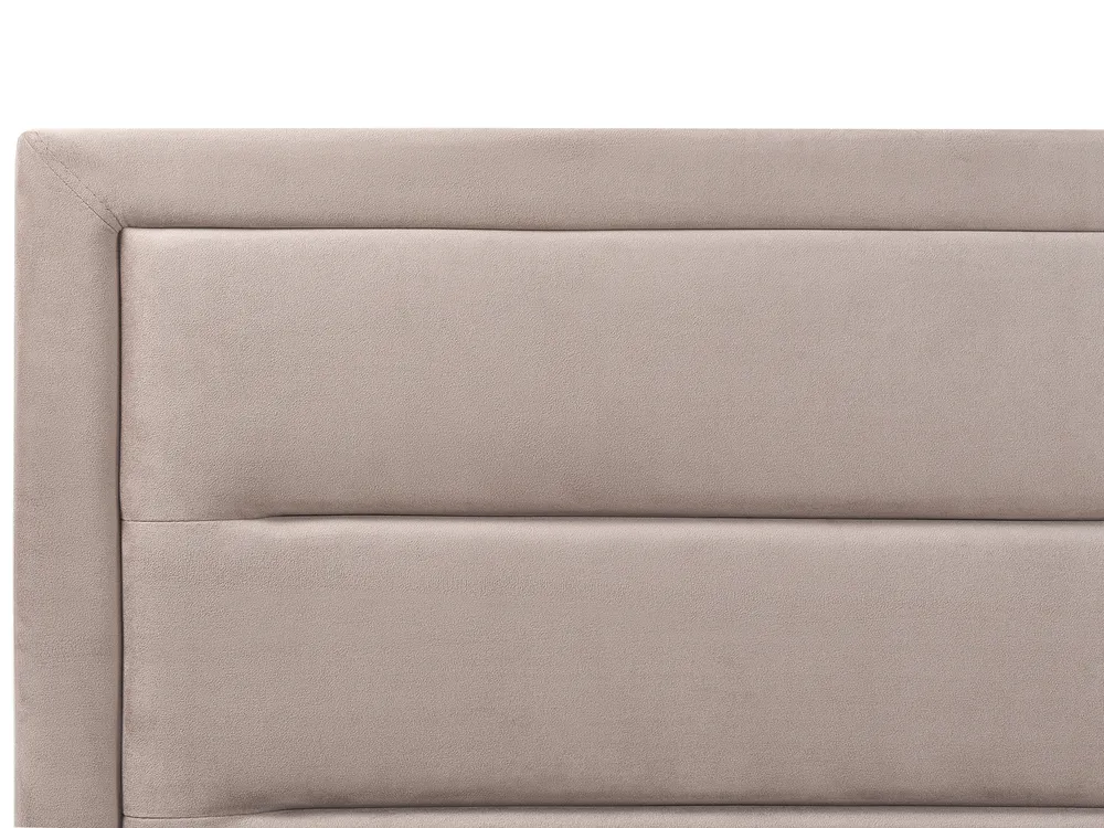 Bett mit Stauraum ROUEN Samtstoff Taupe 140 x 200 cm_843833