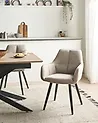 Set van 2 eetkamerstoelen TIRANO Kunstlinnen Beige