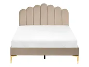Bett mit Lattenrost Samtstoff SAUVIAN 120 x 200 cm Taupe_1014493