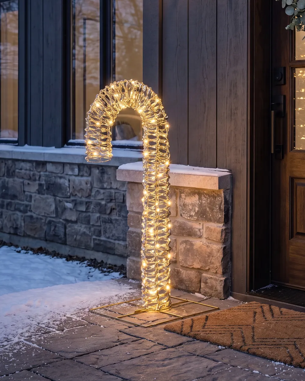 Gartendekoration LED NORRESO 74 cm Zuckerstange Gold_1015652