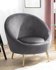 Sessel LANGA Samtstoff Grau_747289