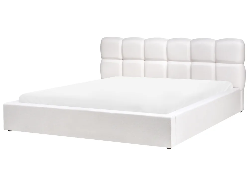 Bett mit Stauraum BASTON Stoff Cremeweiß 180 x 200 cm_997054
