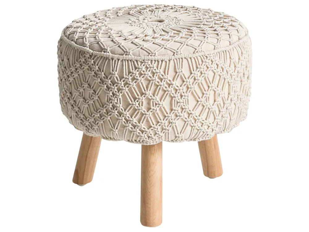 Hocker MANZAI Baumwolle Beige