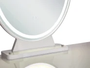 Schminktisch mit Spiegel und Hocker CAEN LED Weiß_844957