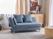 Linksseitige Chaiselongue MERI mit Stauraum Kunstleinen Dunkelblau_881307